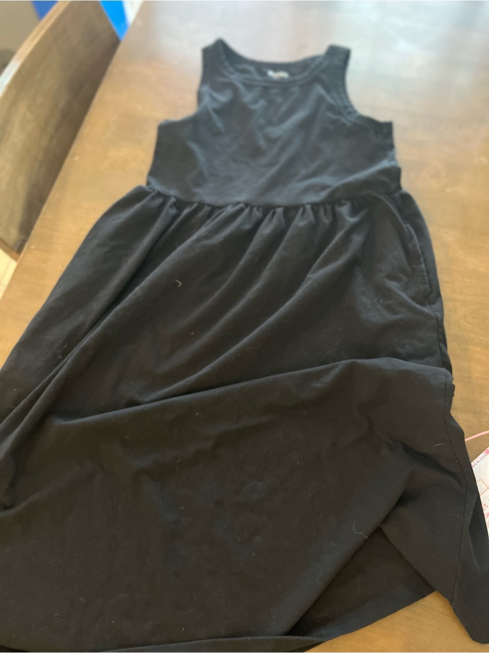 Buffalo David Bitton Black Sleeveless Midi Dress with Side Pockets